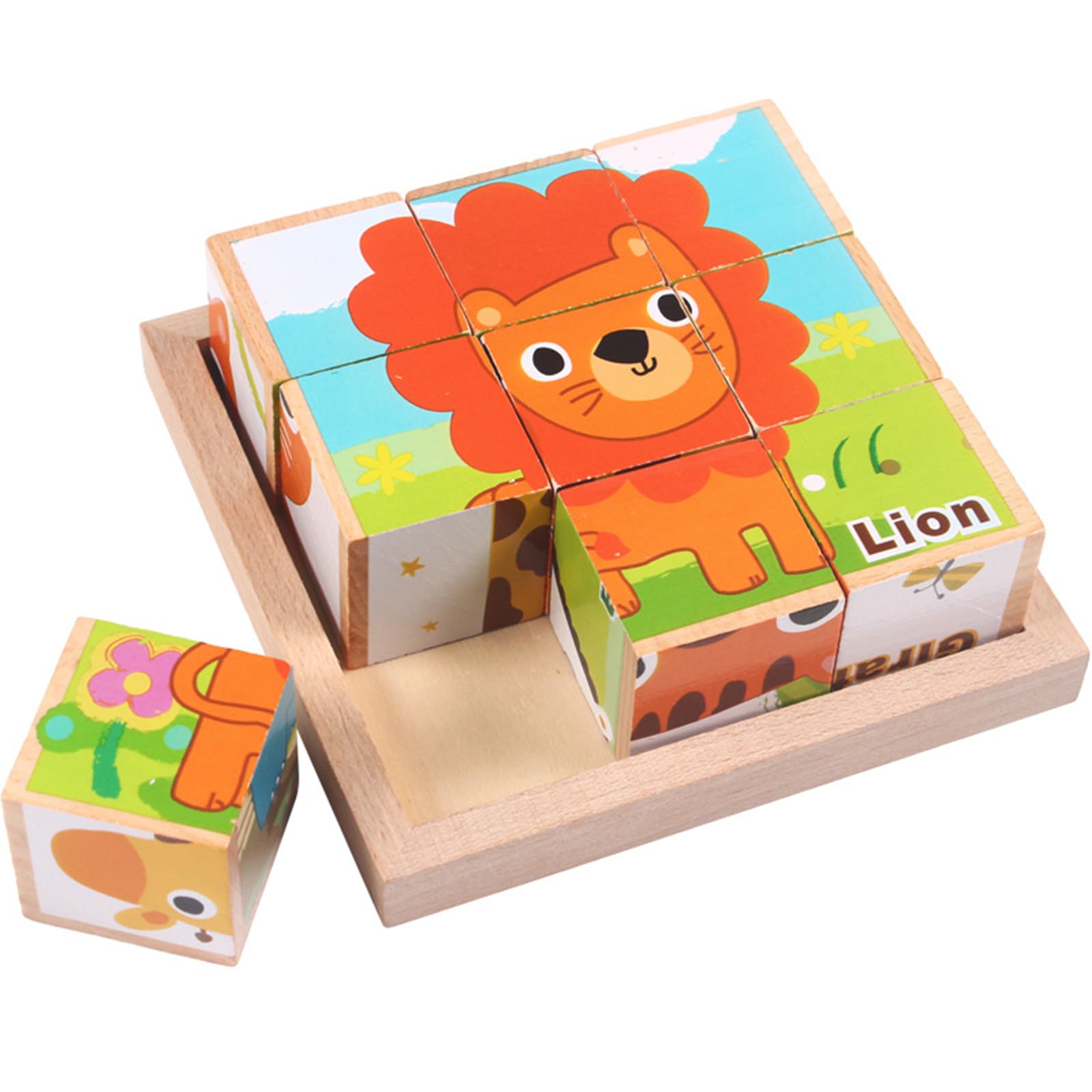 Amazon | 立体パズル 3D 木製 6面 パズル おもちゃ キューブ