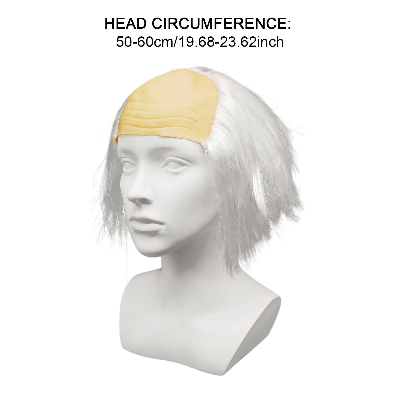 XNIVUIS White Grandpa Costume Wig - Bald Men's Semi Bald Wig for Halloween Carnival Party Cosplay Theme Party - Image 2