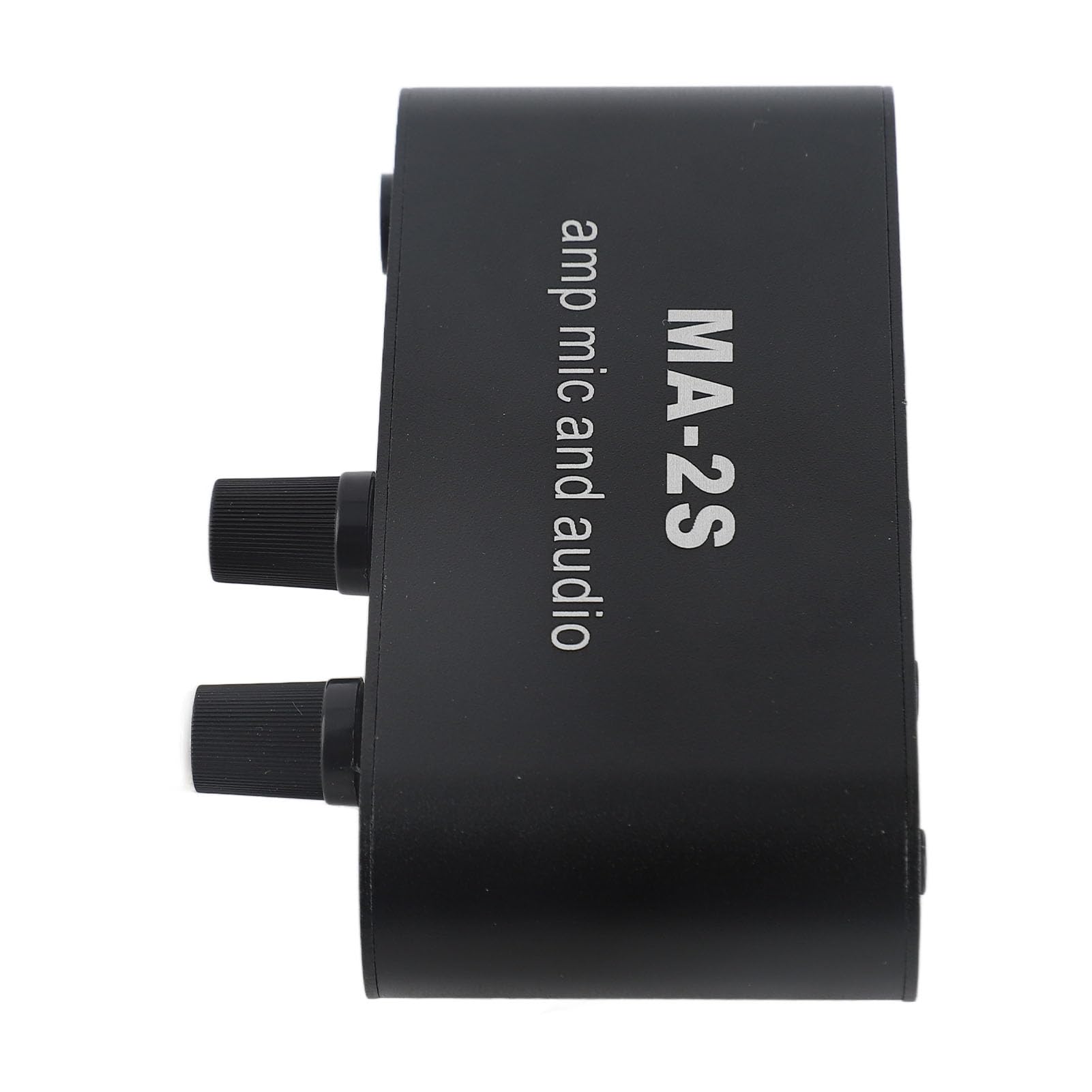 Small Stereo Audio Preamplifier, 3 Output Ports, Aluminum ABS Headphone Amplifier for Loudspeaker, Compatible with Dynamic Condenser Mics, Anti Interference, DC12V Power Supply