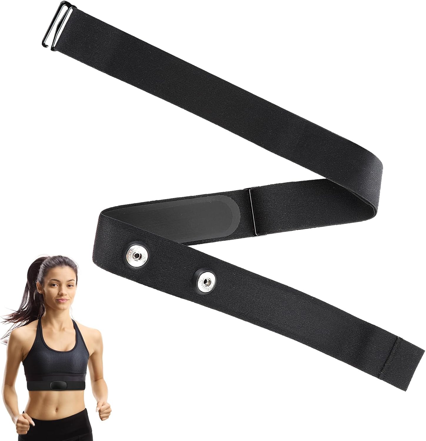 Fascia cardio Elastica Regolabile (75 cm a 105 cm) per Bluetooth ANT+ Cardiofrequenzimetro per Garmin, Wahoo, Polar H10 H9, Coospo,Magene, Bryton,LIVLOV, Sensori di distanza da 45 mm (2)