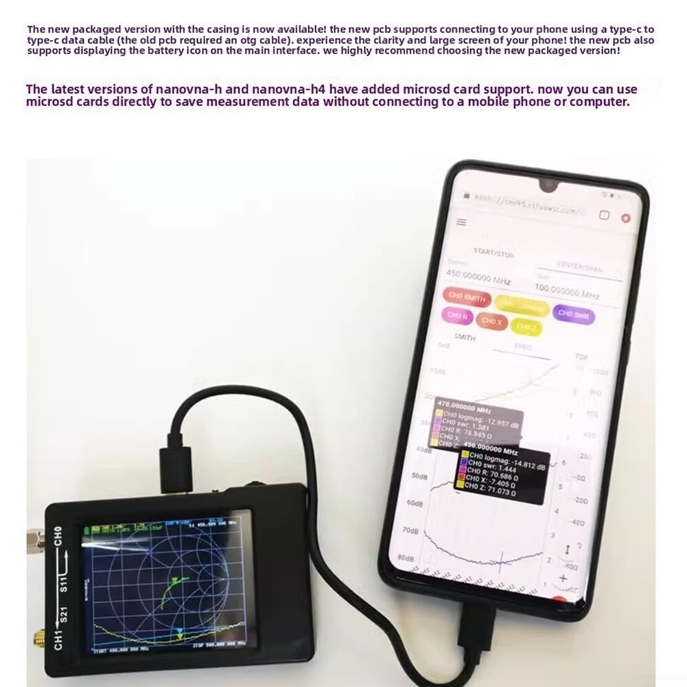 Handheld Vector Network Analyzer 1,5 GHz Reichweite für Mini-VNA-Gerät für RF-Signalprüfung für Smith-Diagramm Phasenverzögerung Datenspeicherung