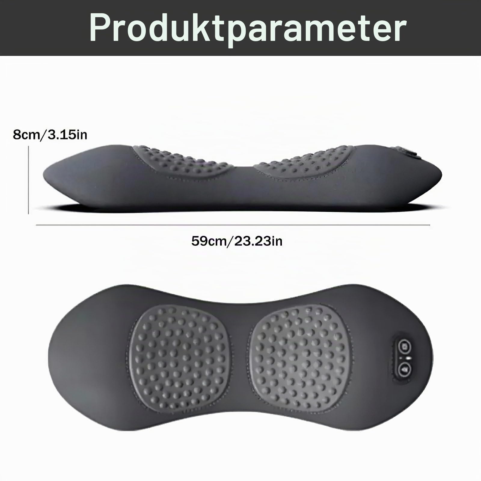 3-in-1 Lendenwirbelstützkissen mit Massage & Wärme, Memory Foam Lordosestütze für Bett & Bürostuhl - Vibrationsmassage, Wärmetherapie & Traktion - Orthopädisches Rückenkissen für Schlaf & Reise (B)