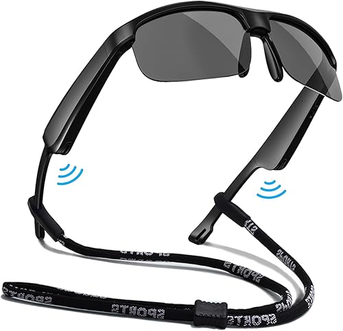 Lentes inteligentes, lentes de sol polarizados Bluetooth con micrófono y altavoces integrados, oreja abierta, asistente de voz, protección UV (LV-M6