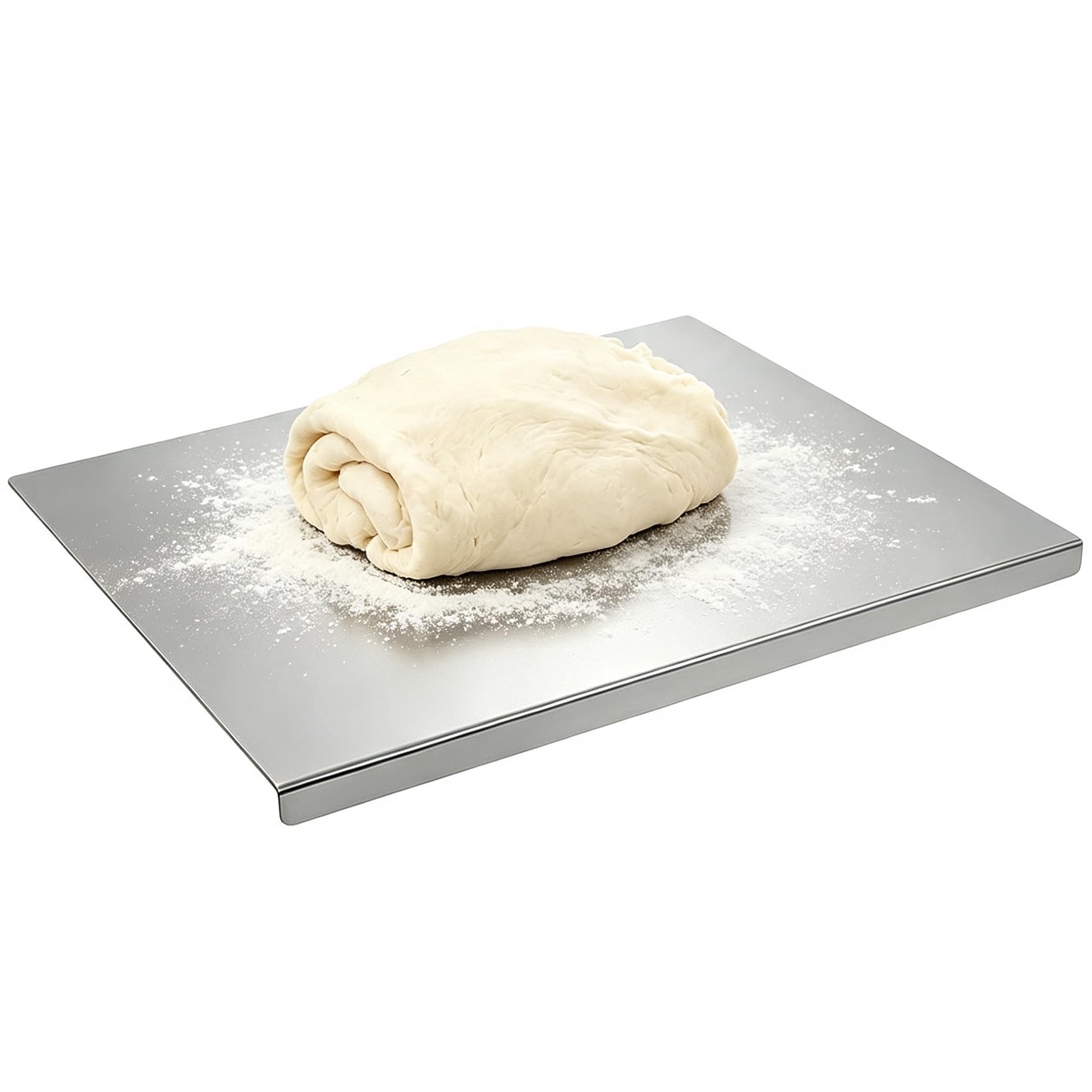 Stainless Steel Counter Edge Chopping Board, Cutting Chopping Board 40x30cm Heavy Duty Cutting Boards with Counter Lip for Meat Vegetables Baking Pastry