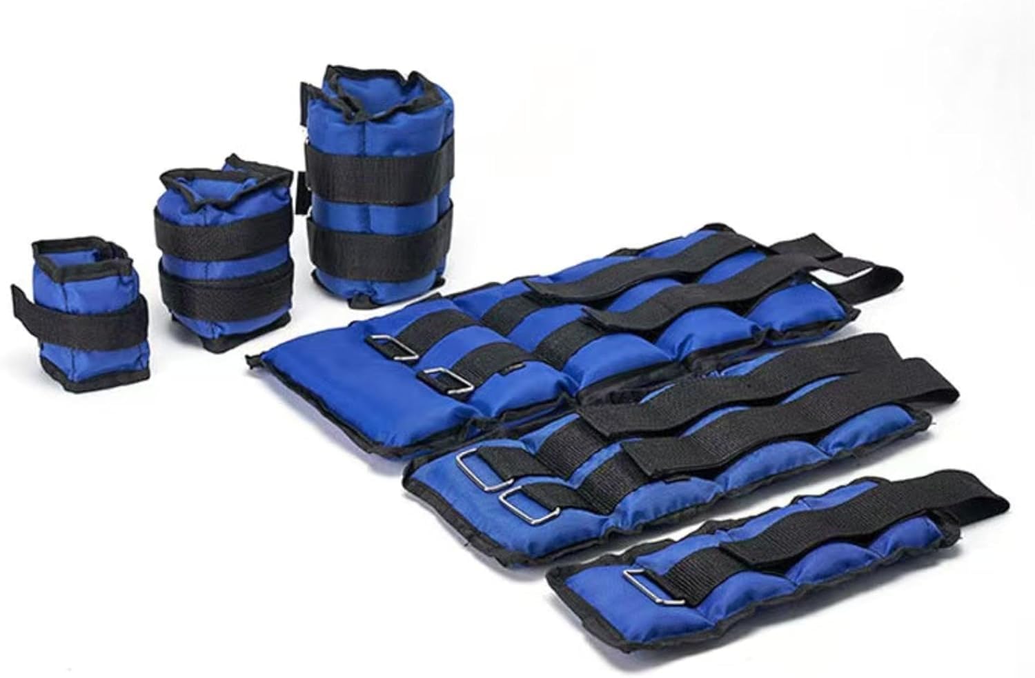 Adjustable Ankle & Wrist Weights Set 2PCS Weighted Straps for Walking, Running, Yoga & Pilates Training Cuffs Soft Comfortable Resistance Training Equipment for Strength (Blue, 3kg)