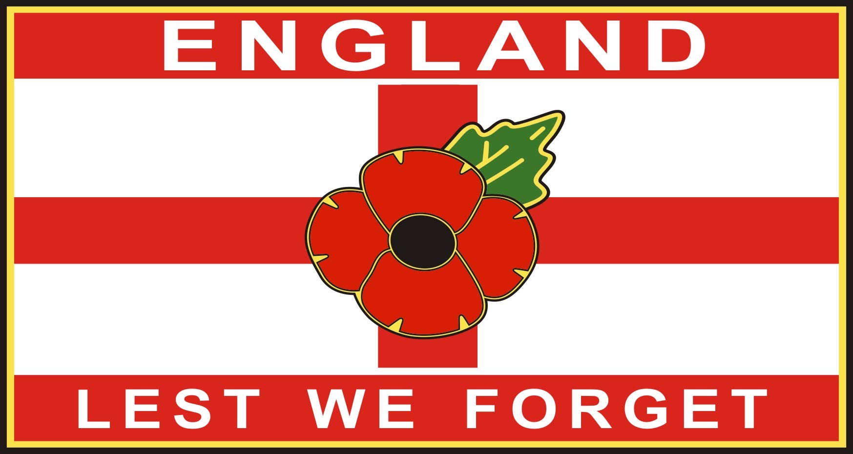 Senlak Poppy Car Sticker England Lest We Forget - Also for laptops, tablets etc (Large)