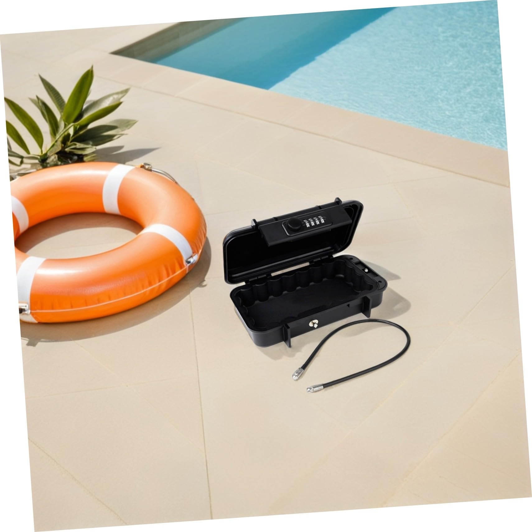 GALPADA Cassetta di Sicurezza Portatile Combinazione e Resistente alle Cadute per Spiaggia Viaggio Hotel Casa Ufficio e Auto Cavo Metallico per Sicurezza