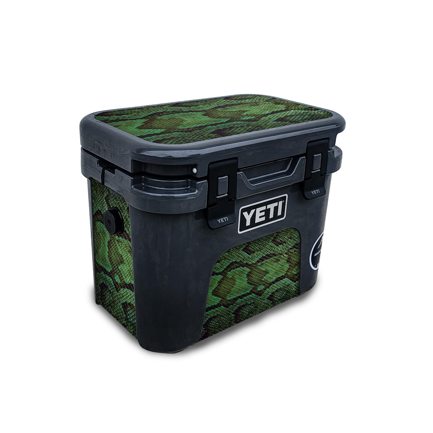 Carbon Fiber Skin Compatible with Yeti Roadie 15 Hard Cooler - Green Serpent - Premium 3M Vinyl Protective Wrap Decal Cover - Easy to Apply | Crafted in The USA by MightySkins