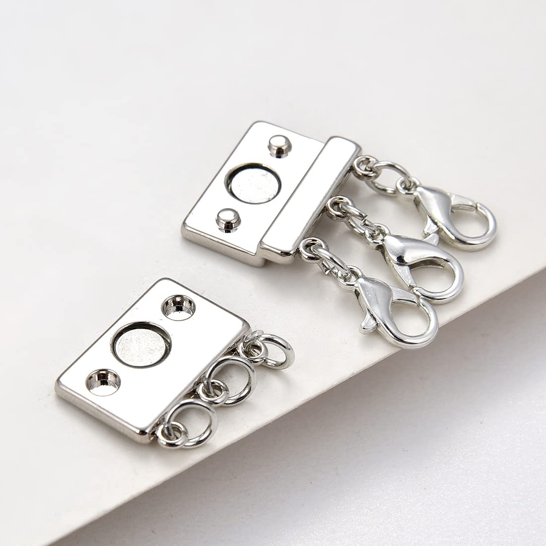 Fermoirs De Collier En Couches Magnétiques – 4 Pièces Or Et Argent Pour Colliers Superposés