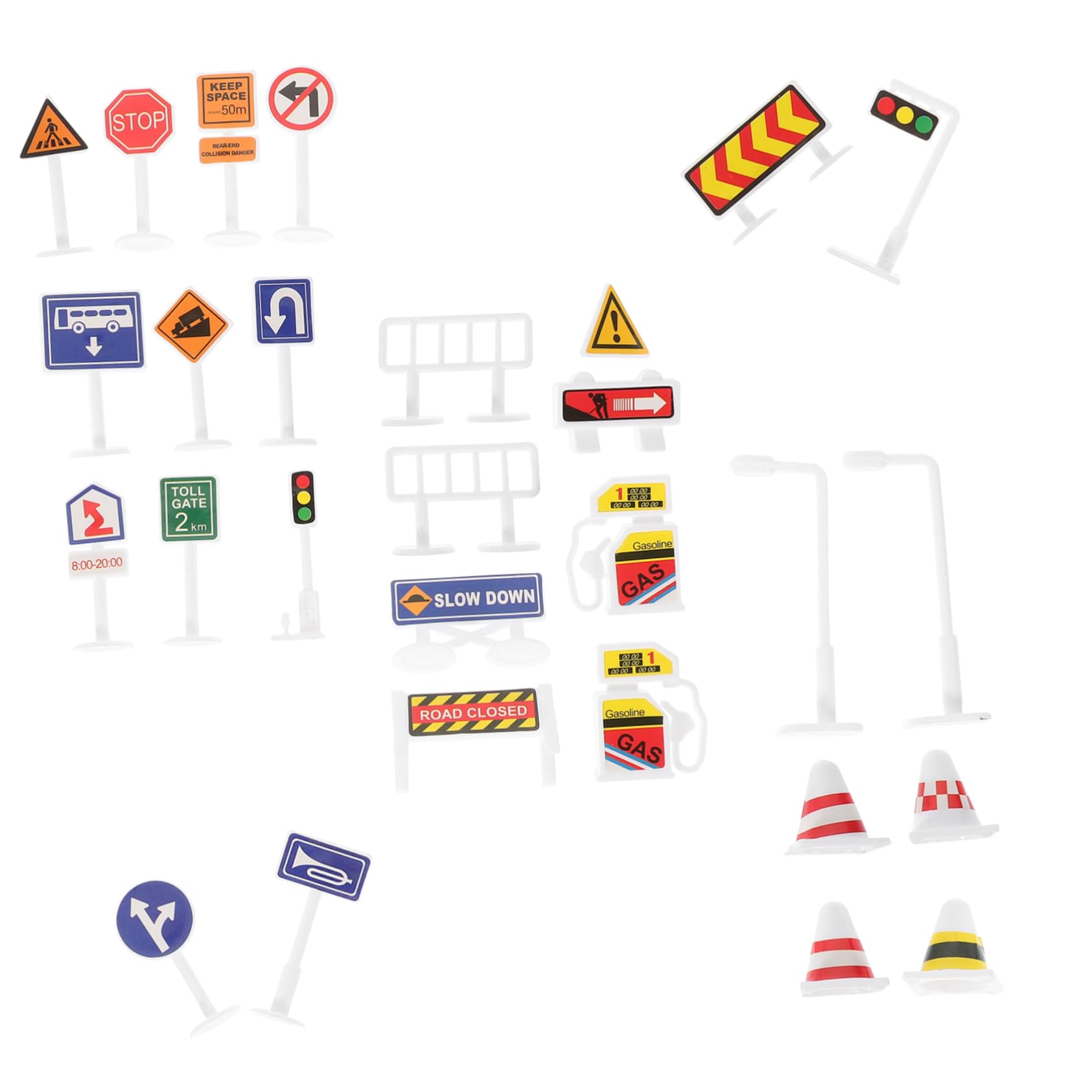 Kisangel 28Pcs Traffic Signs Set Educational Road Sign Models for Learn Traffic Rules Safety Awareness for Imaginative Play and Sharing with Friends