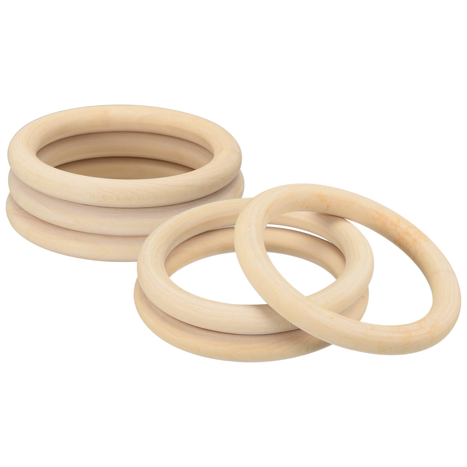 Photo 1 of uxcell 6 Pcs Natural Wood Rings