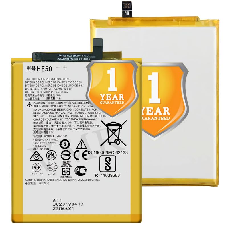 Image of Original HE50 Battery Compatible for Motorola Moto E4 Plus | Moto E5 Plus - (5000 mAh) - 1 Year Warranty X2