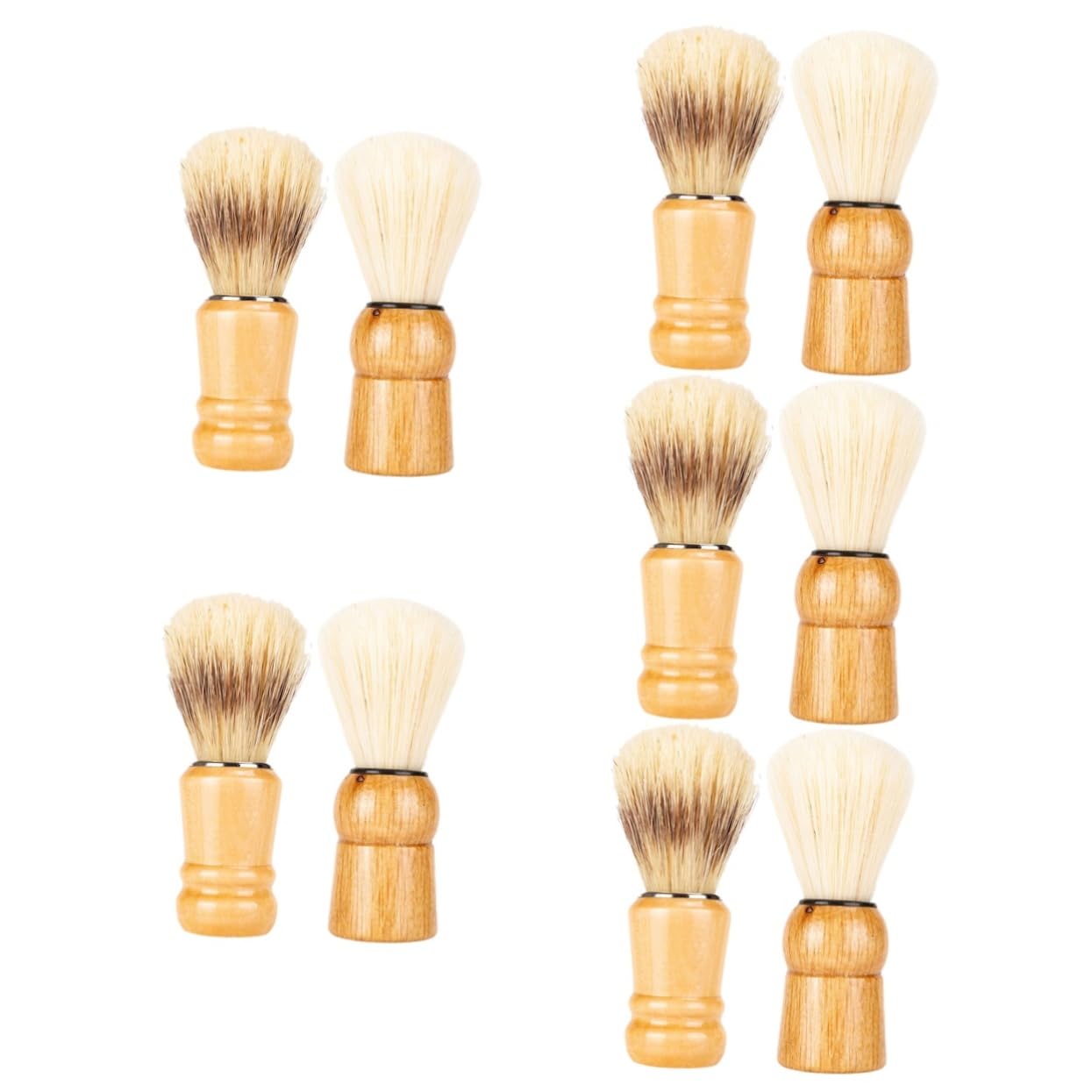 WOONEKY 5 Set Di Pennelli Da Barba Per Uomo Pennelli Da Barba Con Manico in Legno Set Da 2 Pezzi*5
