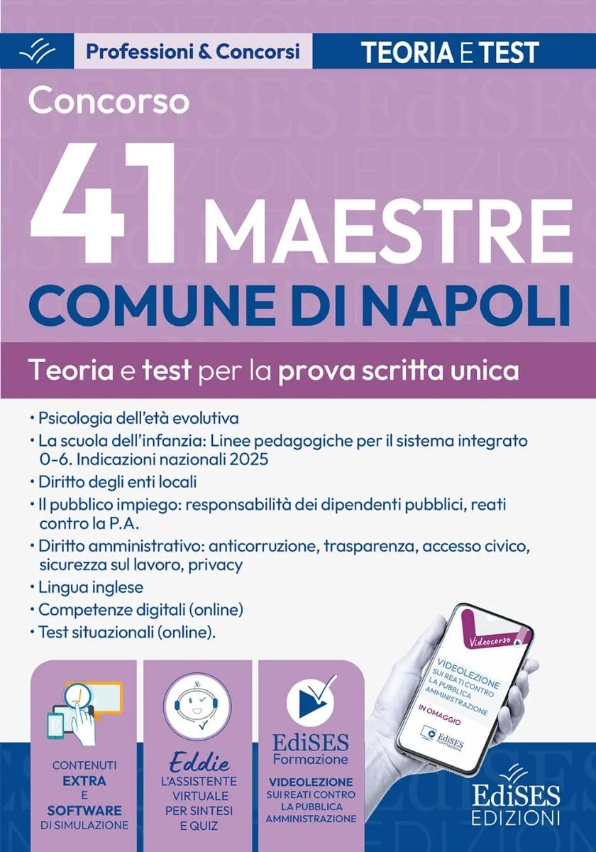 Concorsi per 41 Maestre Comune di Napoli: Teoria e Test per la prova scritta unica