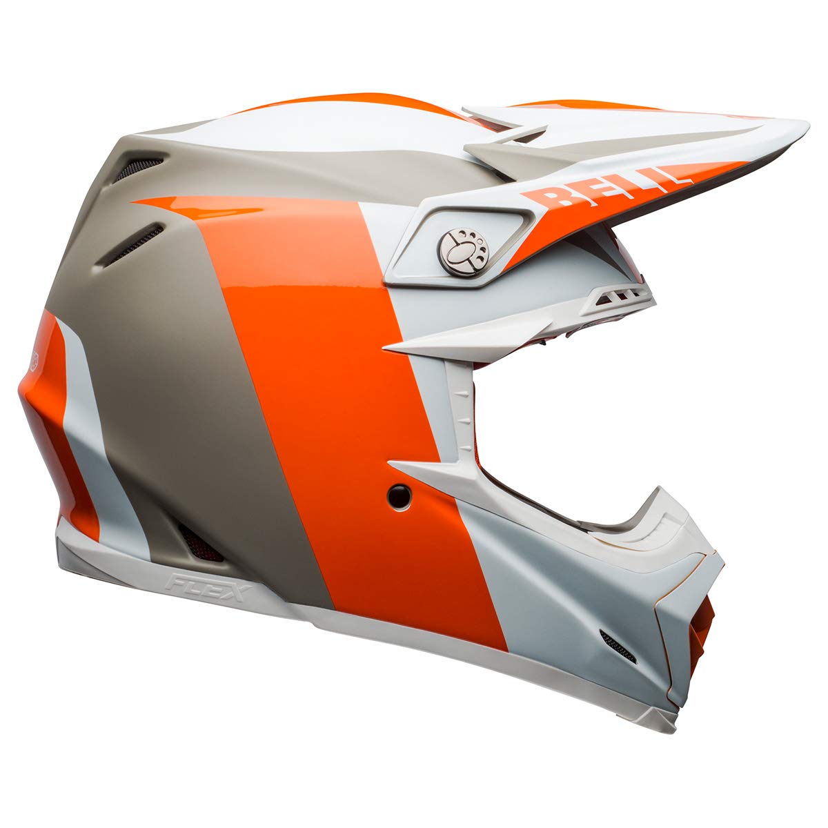 Bell Moto-9 Flex Dirt Helmet (Division Matte/Gloss White/Orange/Sand - Medium)