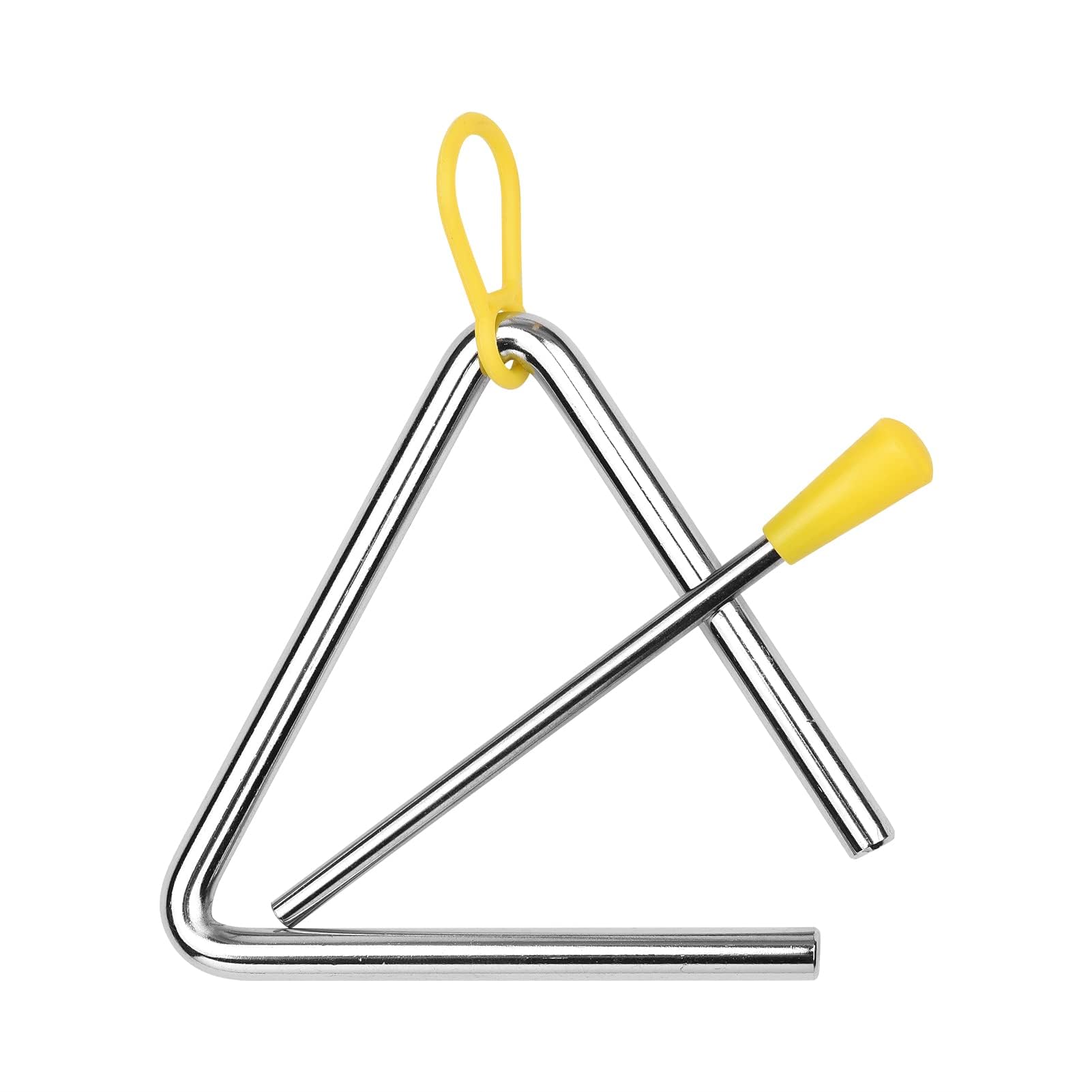 1 Pcs 4 Inch Musical Steel Triangle Hand Percussion Instrument With Striker- Rhythm Steel Triangles Music Instrument (4 inch)