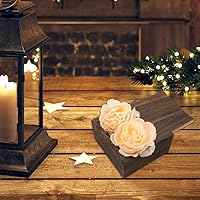 Vista 5 de Small Slide-Top Wood Boxes Tiny Storage Organizer Craft Box with Slide Lid Square Wood Jewelry Box Heavy Carbonization Gift Box for Decorative