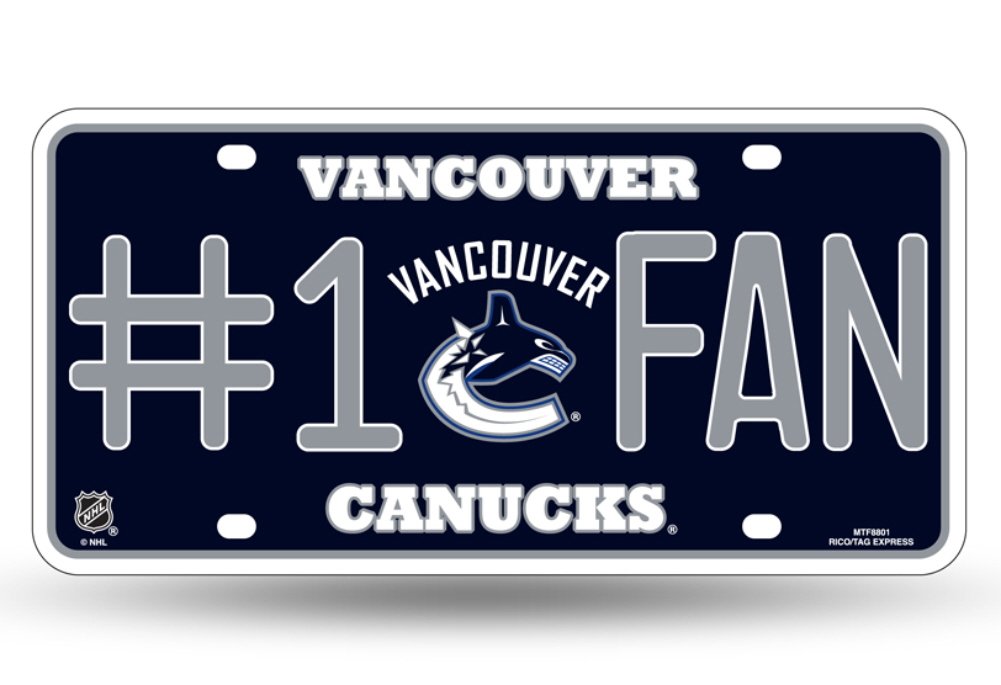 Licensed NHL Vancouver Canucks (#1 Fan) Logo Metal Tag, (Proudly Made In The USA)