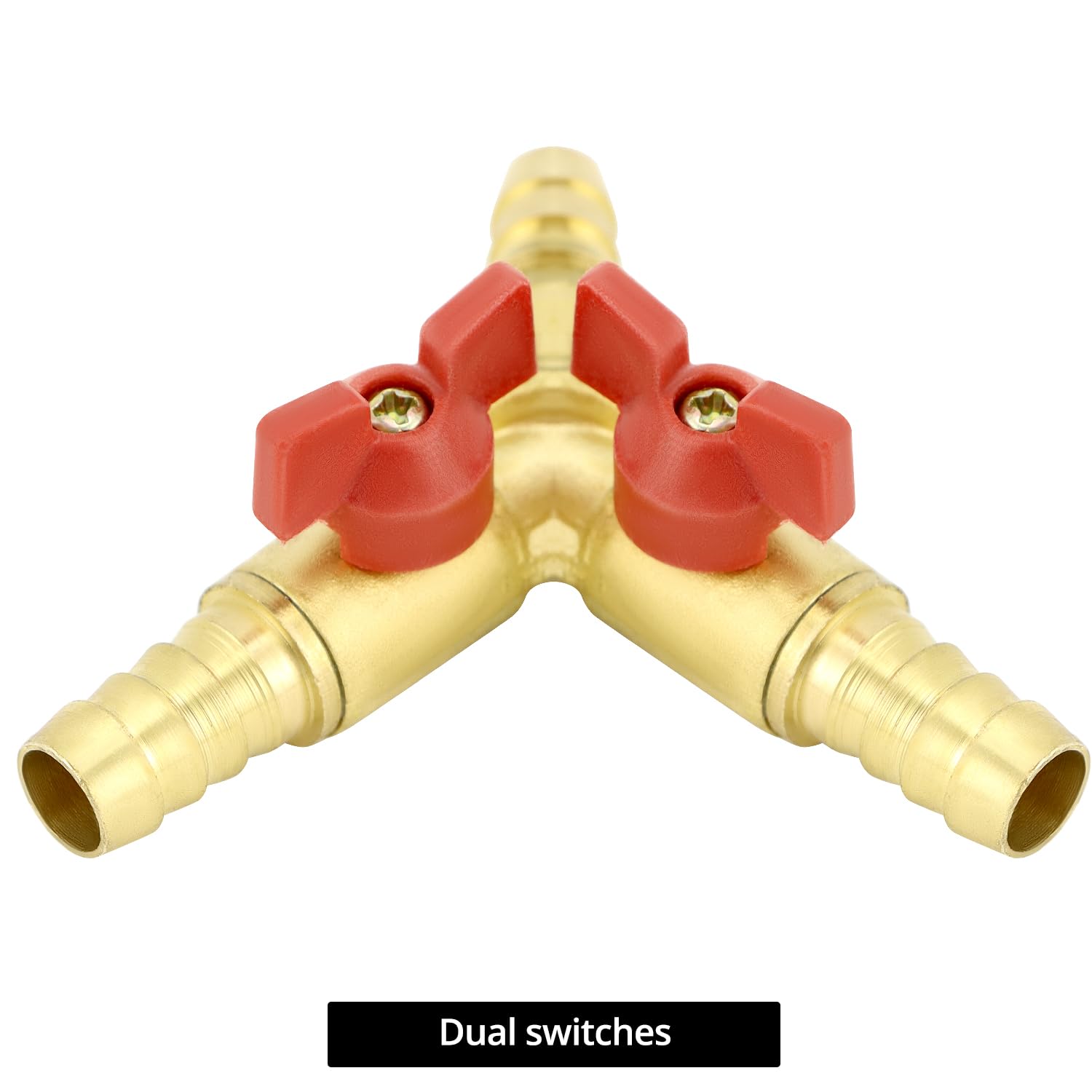 Raccord Tuyau Y 3 Voies En Laiton - Robinet à Boisseau Sphérique 10 Mm - Répartiteur Eau Gaz Jardin