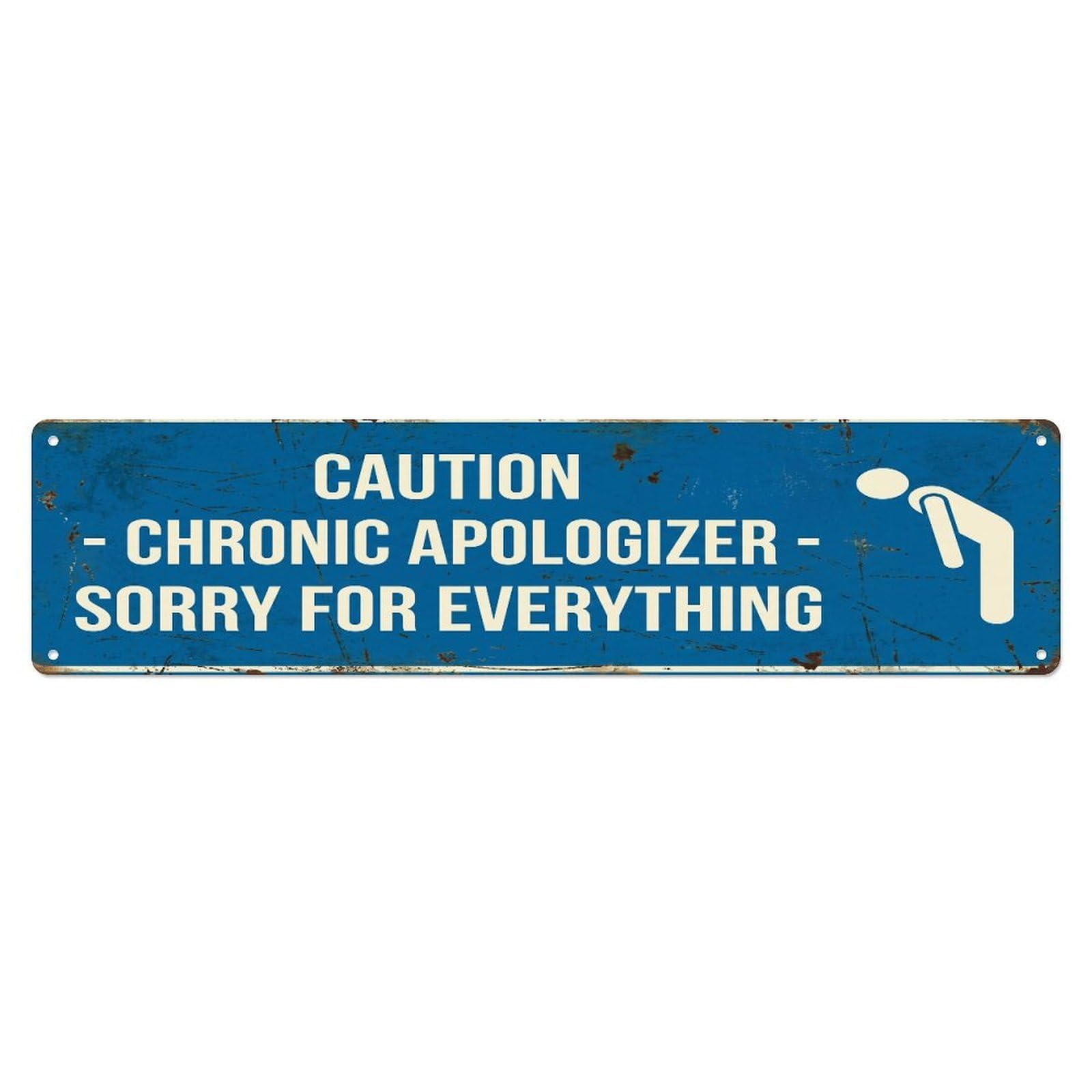 Fqcyn Style Metal Tin Sign Vintage Funny Caution Chronic Apologizer Warning