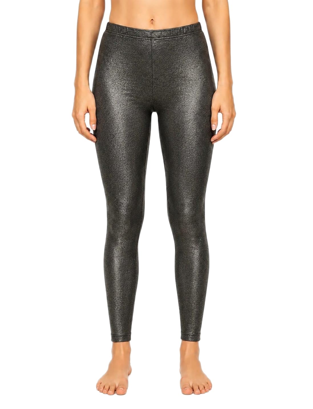 Premium Shimmer Leggings for Women, High Stretch Shiny Glitter Tights, Elastic Waistband Party Leggings (Black)-image-39
