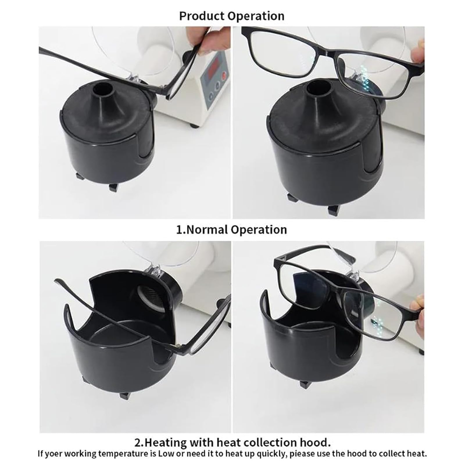 Calentador de Montura de Gafas ópticas, Calentador de Montura de Gafas con Pantalla Digital, Temperatura Ajustable 40~150 ℃, Calentamiento rápido, para Tiendas ópticas, hospitales