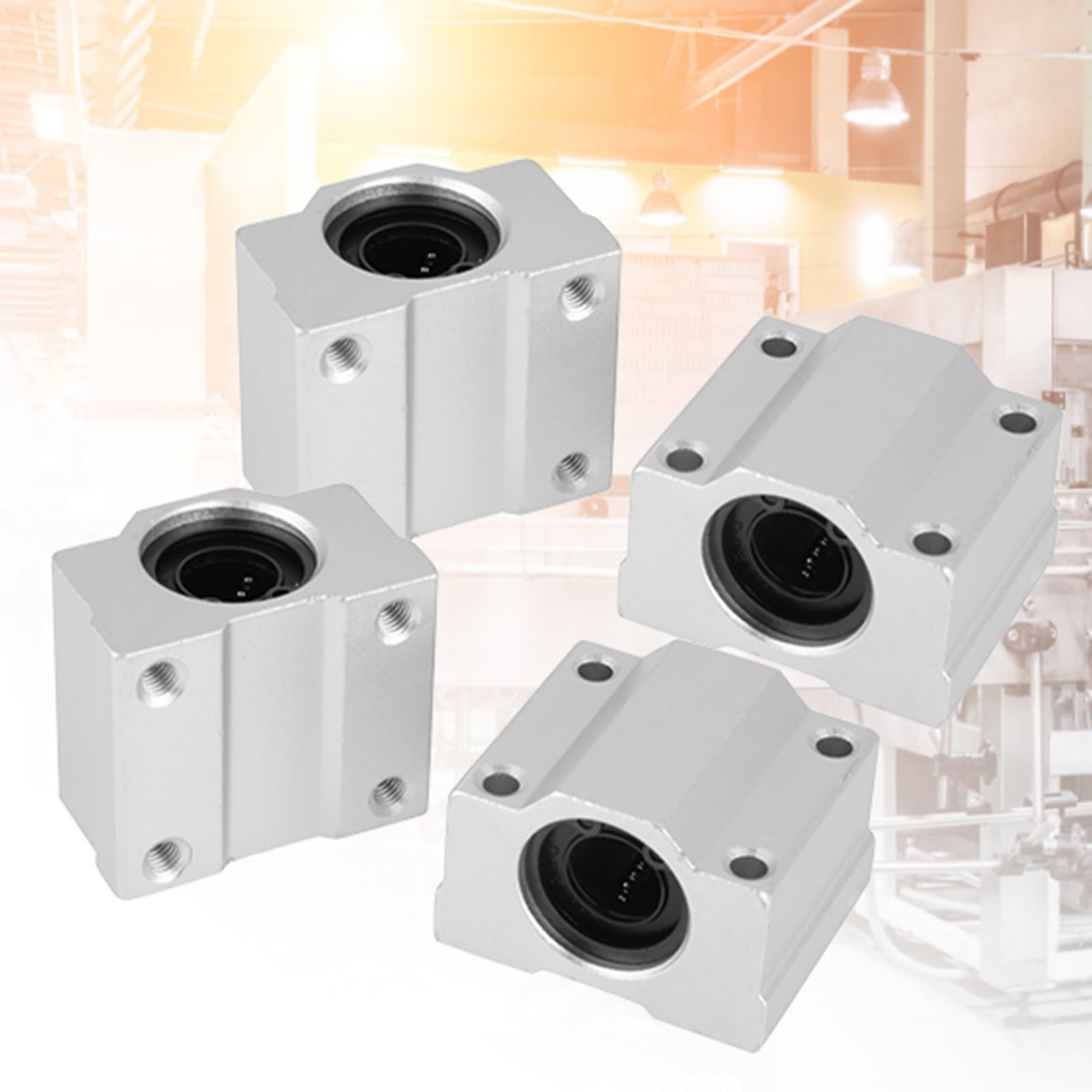 Bloc de glissière à roulement linéaire, 4 pièces/ensemble SCS12UU Bloc de glissière à roulement à billes en aluminium à mouvement linéaire Diamètre intérieur 12 mm Largement utilisé dans les outils él