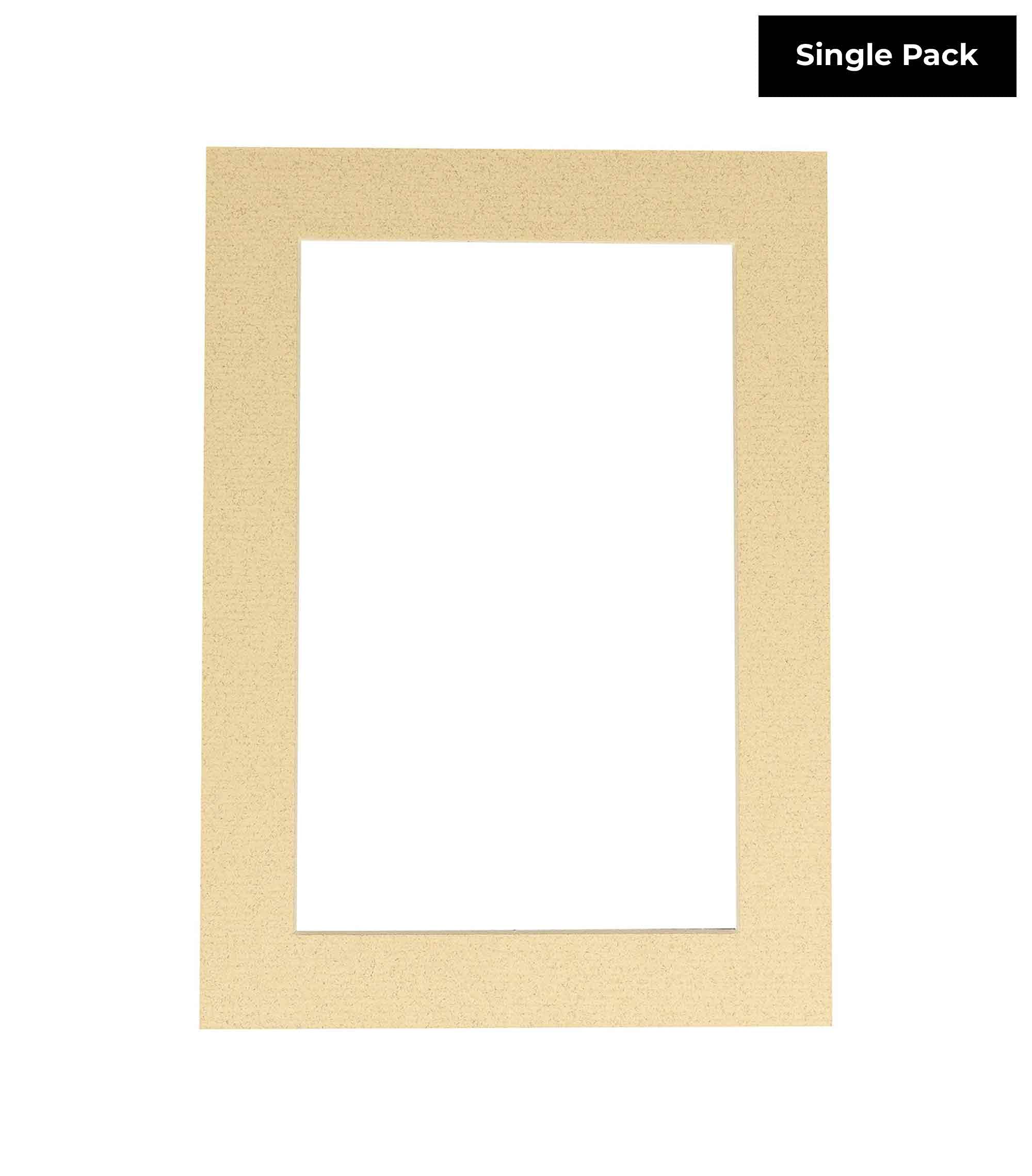 16x20 Mat Bevel Cut for 13x16 Photos - Acid Free Tan Precut Matboard - For Pictures, Photos, Framing - 4-ply Thickness