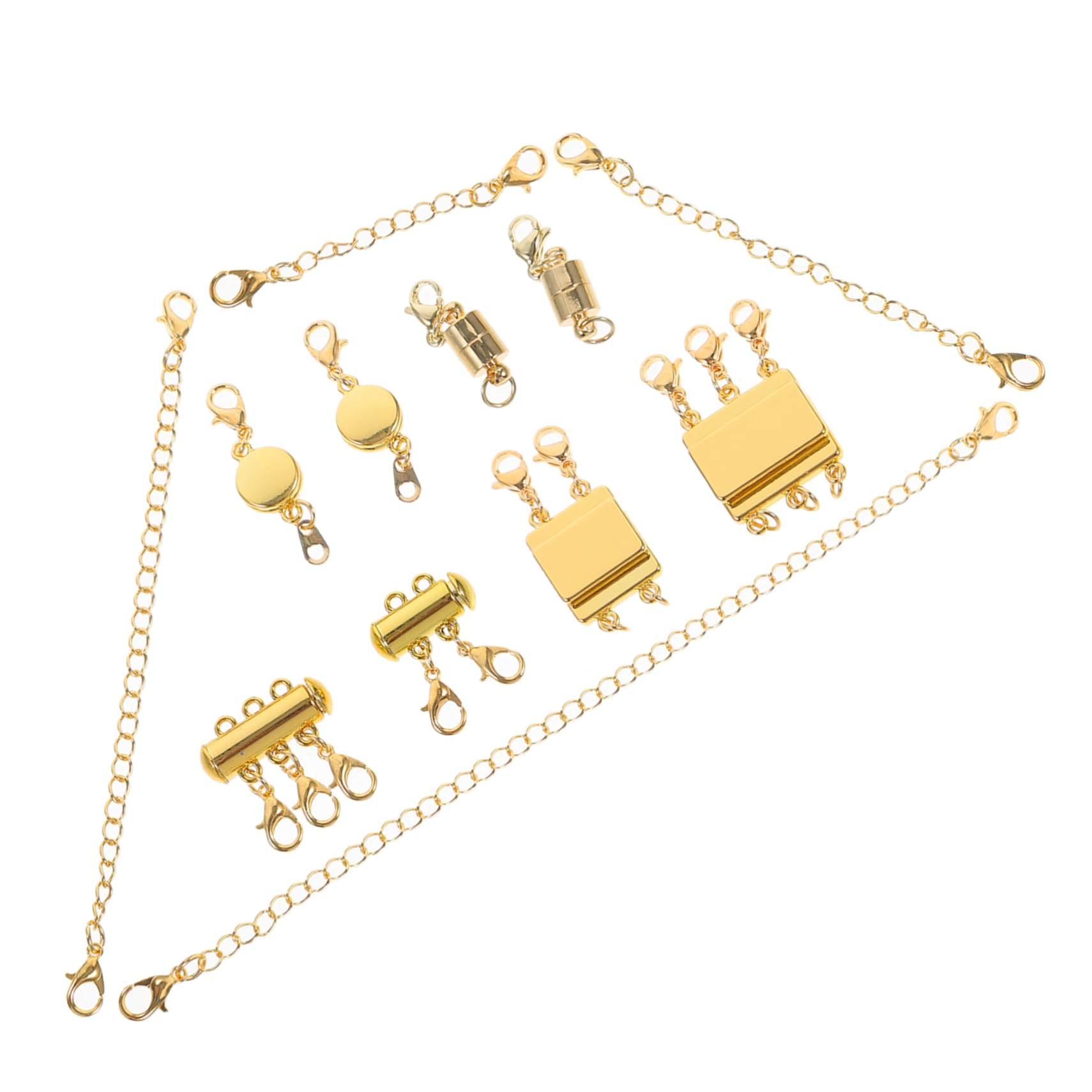 Sewroro 3 Sätze Layered Necklace Clasp Set Kettenverlängerungen mit Karabinerverschluss für Diy Schmuckherstellung Teilig Langlebigem Legierungsmaterial für Harmonische
