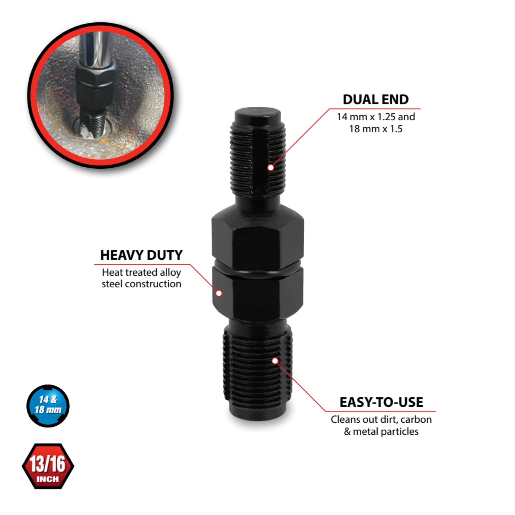 PERFORMANCE TOOL Rendimiento Herramienta w80539 Bujía Chaser, 14 mm/18 mm