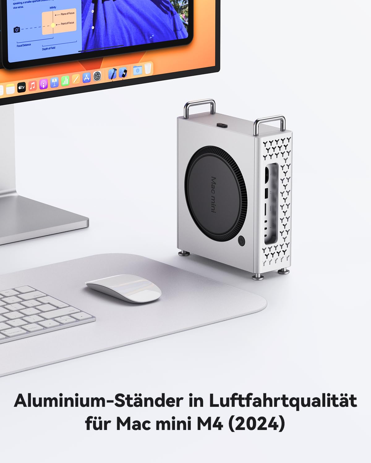 Yottamaster Mac mini M4 Pro Gehäuse, Zubehör für Mac mini M4 Pro, Aluminiumlegierung, Optimierte Wärmeableitung, Tragbarer Kratz- und Stoßschutz