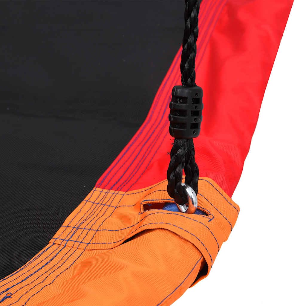 Columpio nido con banderas, 165 x 70 cm, marco de acero resistente a la intemperie, cuerda ajustable, asiento de columpio colorido de polipropileno, para jardín, exterior, niños, parque