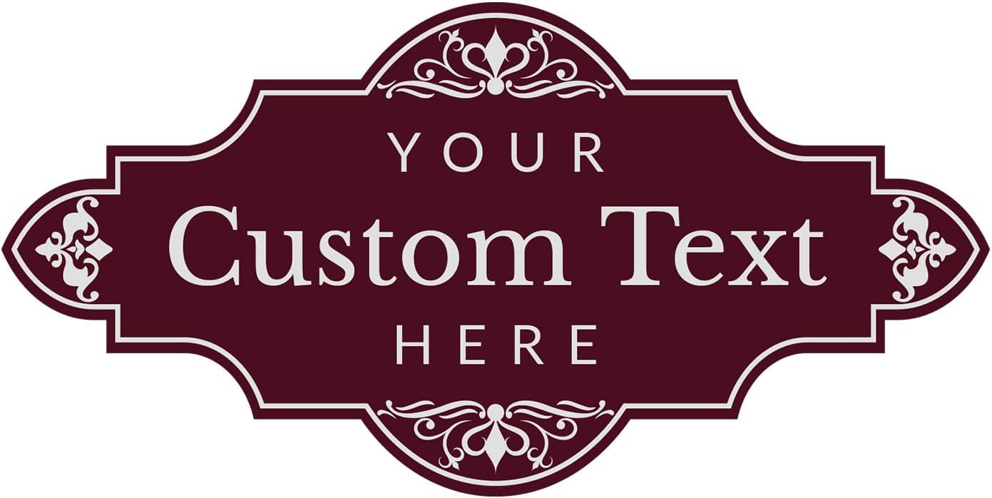 Custom Frontier Elegant Sign – Crimson Mist – X-Large (5.5"x11") | Elegant Personalized Sign, Modern Home & Office Décor