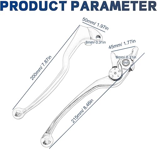 Miniatura 7 de SYUU - Juego de 2 palancas de freno y embrague de repuesto para motocicleta Suzuki GSR 750 2011-2012 GSR 650 2006-2011 DL650 V-Strom 2004-2006