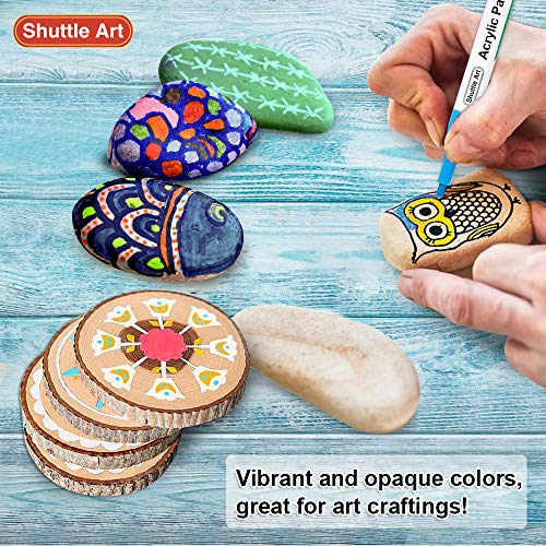 Paint Pens, Shuttle Art 40 Colors Acrylic Paint Markers, Low-Odor Water-Based Quick Dry Paint Markers For Rock, Wood, Metal, Plastic, Glass, Canvas, Ceramic #TOP6