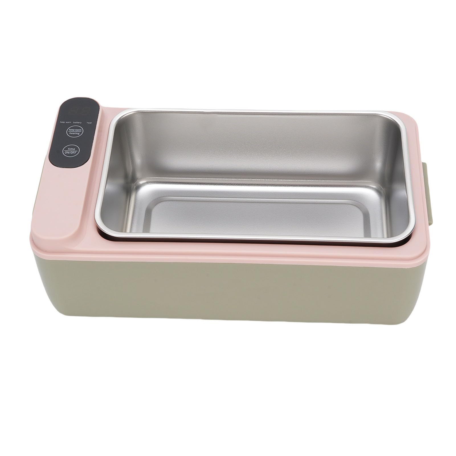 Kabellose Elektrische Lunchbox 40W, Warmhaltebox für Essen mit 1L 304 Edelstahl-Innenbehälter und Auslaufsicherer Design für Reisen, Arbeit, Outdoor (GREEN)
