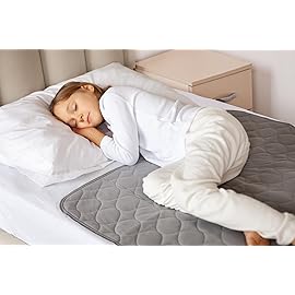 Lynmark Toddler Potty Training Bed Pads - Soft Waterproof Bedwetting Pee Protector Mat for Kids - Multi-Layer Non-Slip Washable Incontinence Mattress Sheet Absorbs Up to 2000ml - 33 x 27, Grey