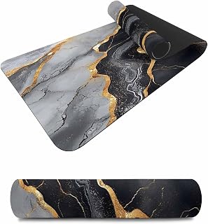 Black Grey Marble Heat Resistant Table Runner Long,Abstract Gold Water Ripple Rock Cracks Table Countertop Protector Waterproof Non-Slip Decorative Heat Proof Place Mat for Kitchen 40"x12"