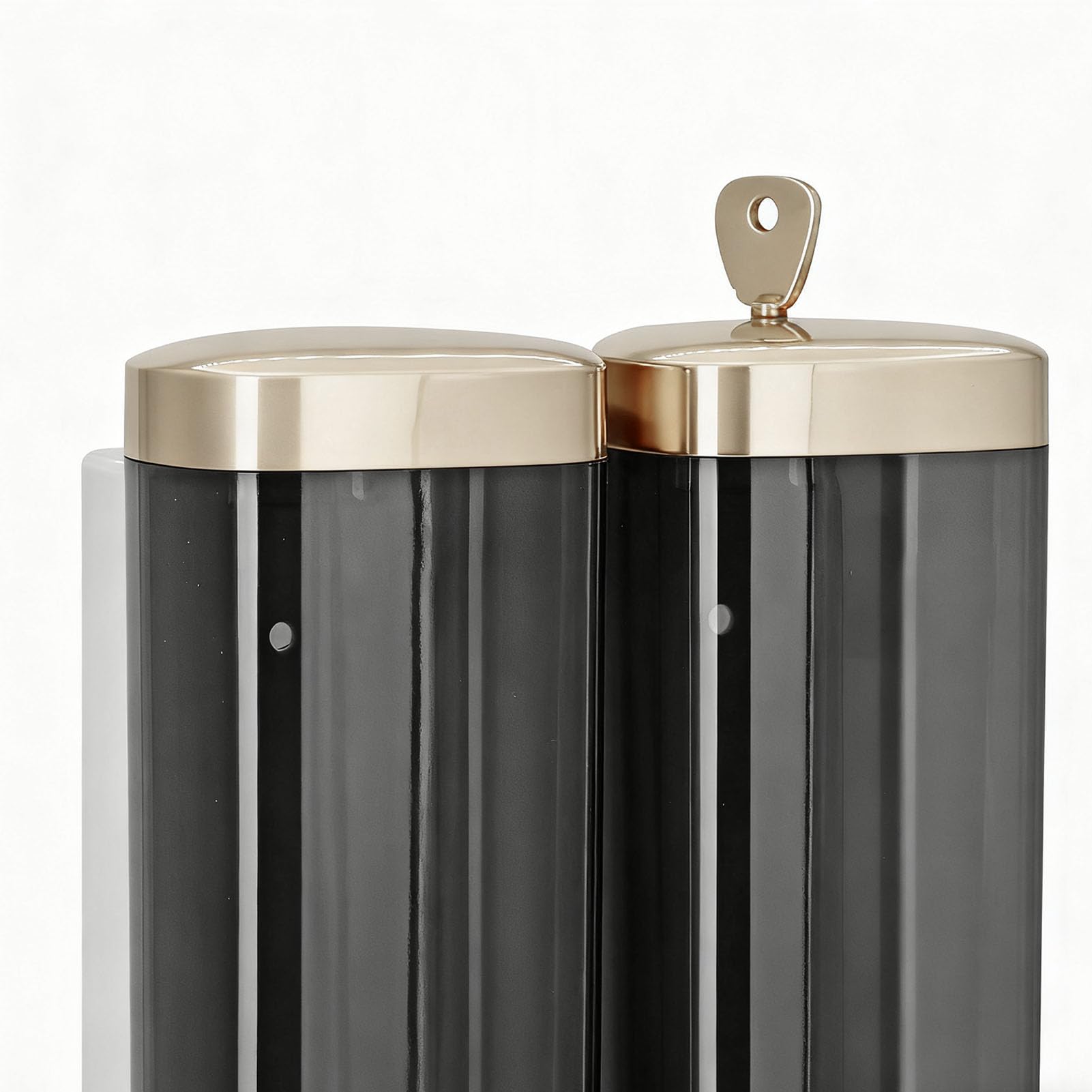 Doppelter Seifenspender, tropfsicher, Wandmontage, 320 ml x 2, für Badezimmer (Champagnergold)