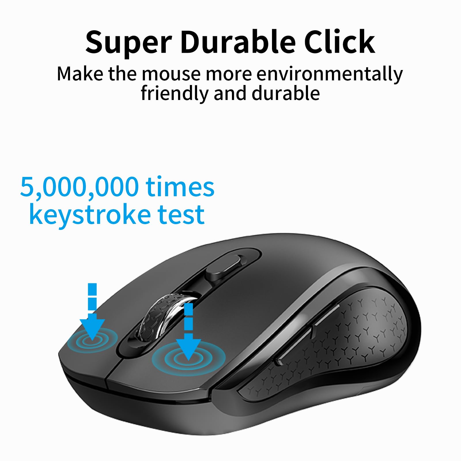 Bezprzewodowa mysz do laptopa, komputera, Chromebooka, Maca, MacBooka, cicha, bezprzewodowa mysz z odbiornikiem USB Nano, przycisk boczny, 2400 DPI, rolka antypoślizgowa, 6-przyciskowa, ergonomiczna,