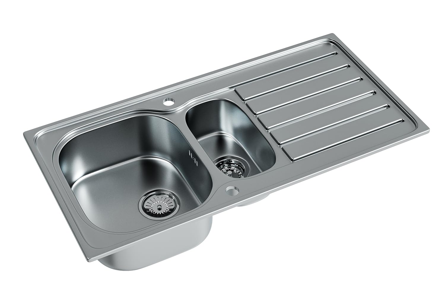 1.5 Bowl Stainless Steel Inset Kitchen Sink 1000 x 500mm