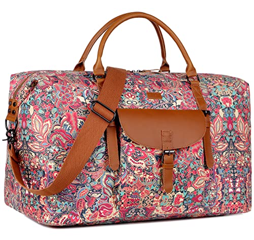 Oversized Pretty Women's Travel Duffel Bag 52L Weekend bag Weekender Overnight Carry on Luggage HB-15 (HS)