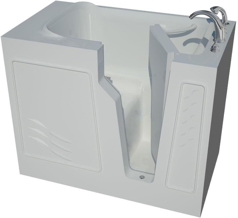 Venzi Artisan Series 26x46 Right Drain Soaking Walk-In Bathtub in White