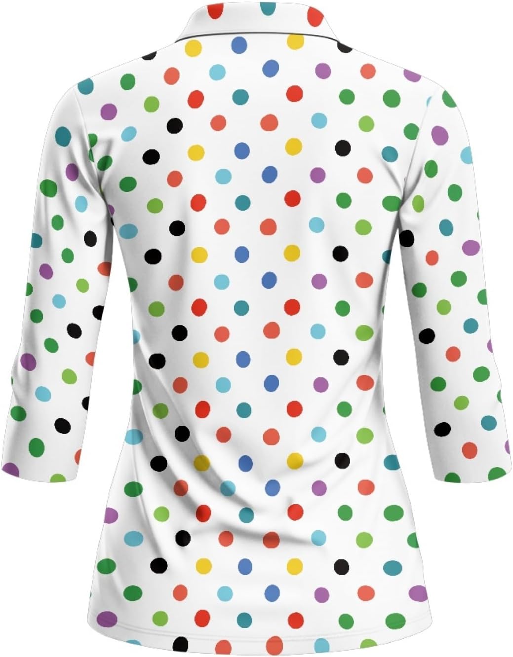 Womens 3/4 Sleeve Golf Polos Shirts Size S-2XL Sport Tops for Gym Tennis Activewear with Collare V Neck