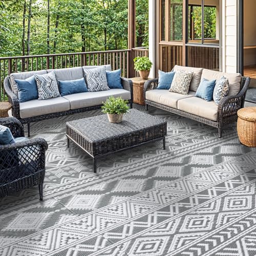 Waterproof Outdoor Rug 8x10 ft, Reversible Plastic Straw Patio Rugs $34.99 AC - image 3