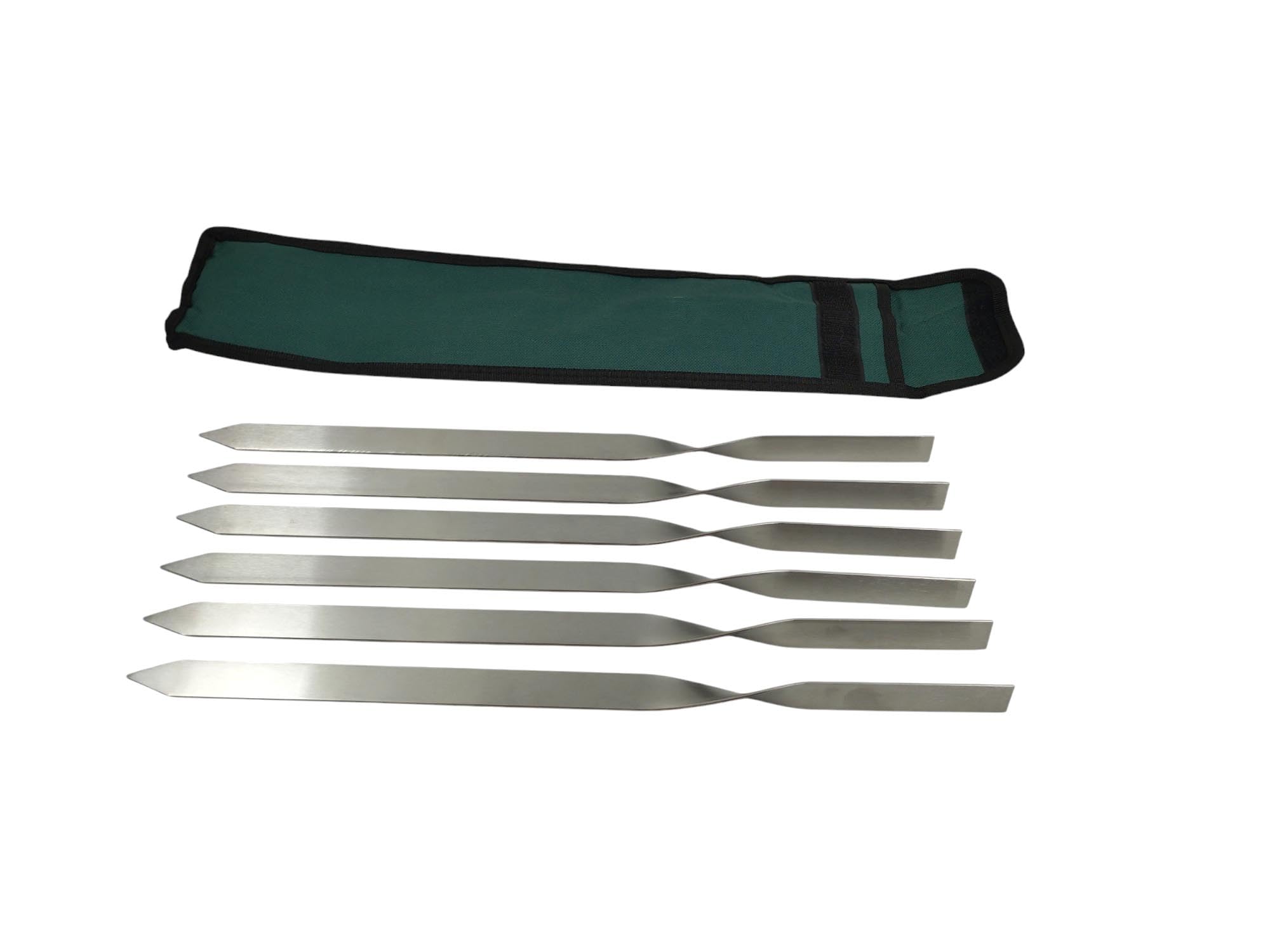 Lula Lulu Tschelo Lot de 6 brochettes à viande en acier inoxydable 90 degrés rotatifs 2 mm d'épaisseur 40 cm de long 2 cm de large Idéal pour barbecue à gaz et four
