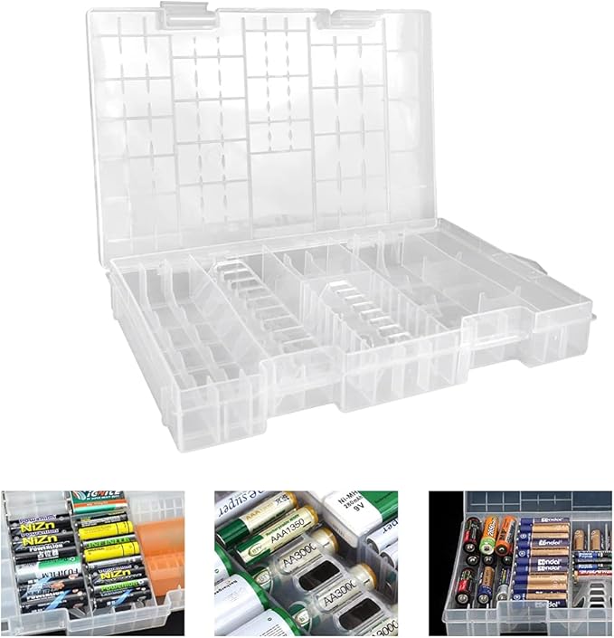 GIRAFEDA Battery Organiser Storage Case Battery Storage Box Battery