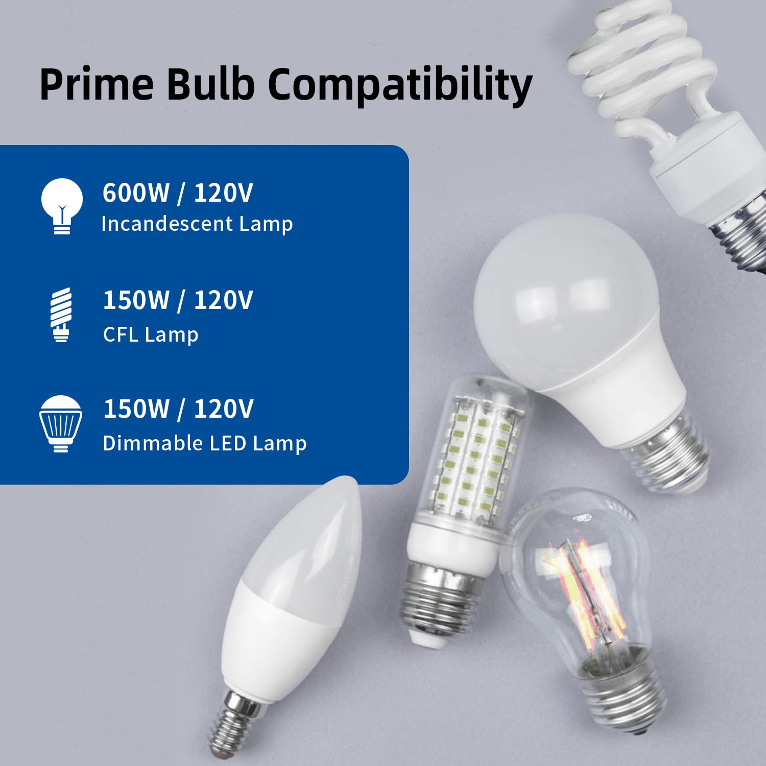 ELEGRP Digital Dimmer Switch for LED/CFL, Toggle Dimmer Switch with Decorative Frameless Design Wallplate, Single Pole/3-Way, UL Listed, 10 Pack, White