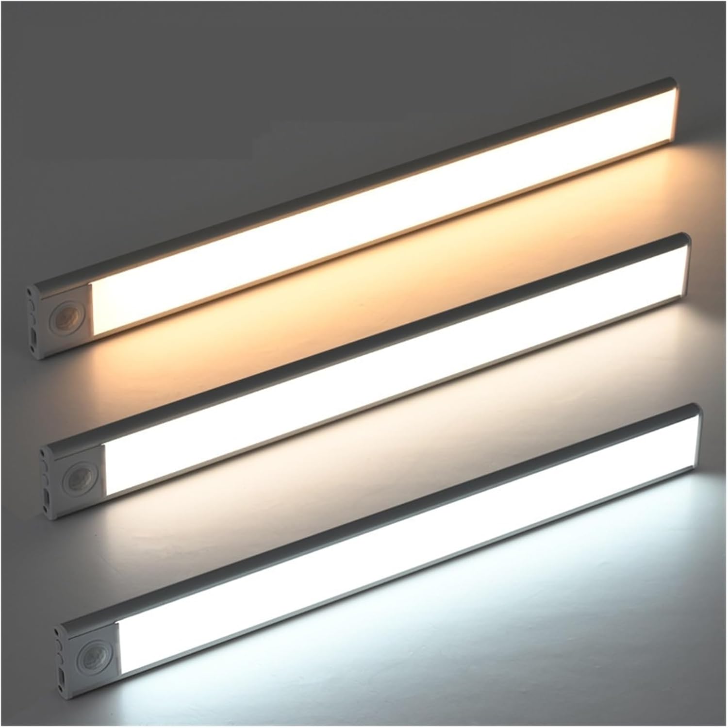 1 Pcs Ultra-Thin Smart Rechargeable Human Body Sensor Lamp Magnetic Self-Adhesive Strip LED Wardrobe Cabinet Wine Cabinet Light Strip (Color : Black, Size : 10CM)