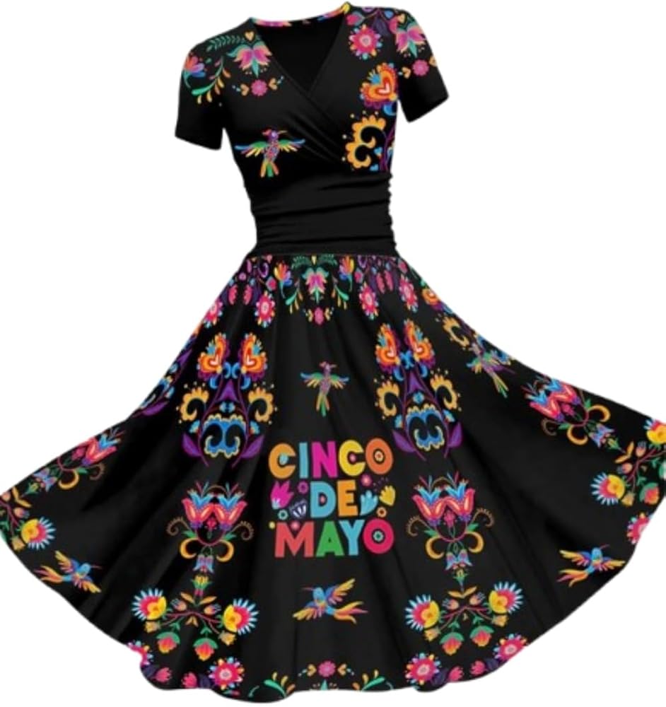 Vestido De Mujer Mexicana 5 De Mayo Coco Fiesta Temática